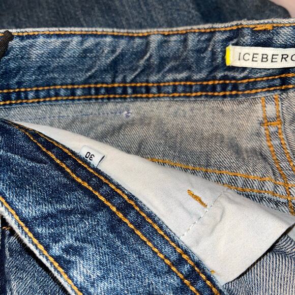 Iceberg Women’s Jeans Size 30 Distressed Slim Fit Mid Rise Blue Denim - Picture 7 of 10